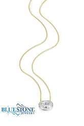 Sterling Silver & Gold Necklace with CZ- 19"